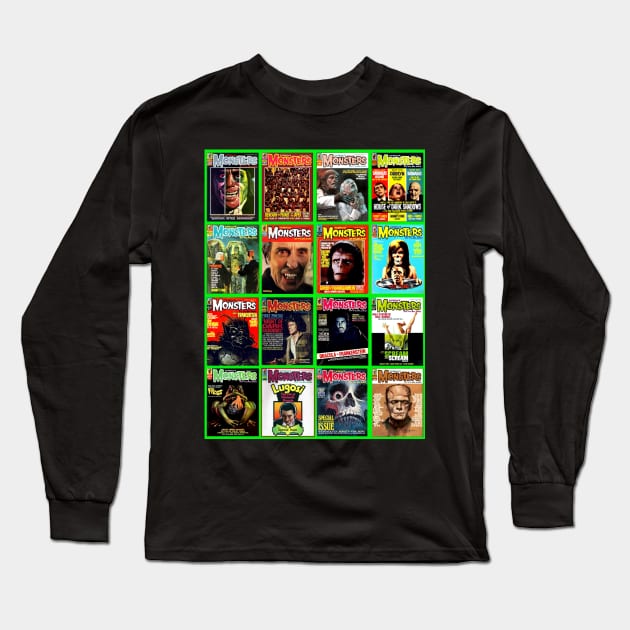 Famous Monsters Collage Series 5 Long Sleeve T-Shirt by Starbase79